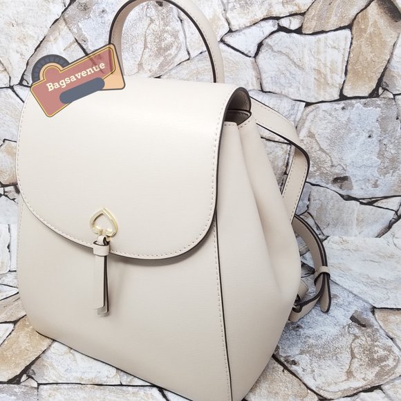 NWT  Adel Medium Flap Backpack in Warm beige Leather WKRU6412 Kate Spade Cream main image 6